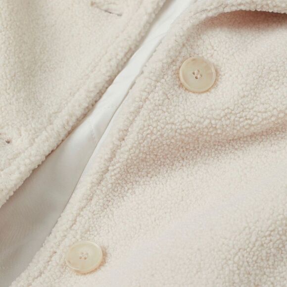 H&M Faux Shearling Coat Cream New - Picture 6 of 10